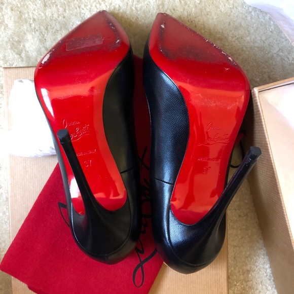 Christian Louboutin So Kate Black Leather Pumps 37 - Picture 6 of 10